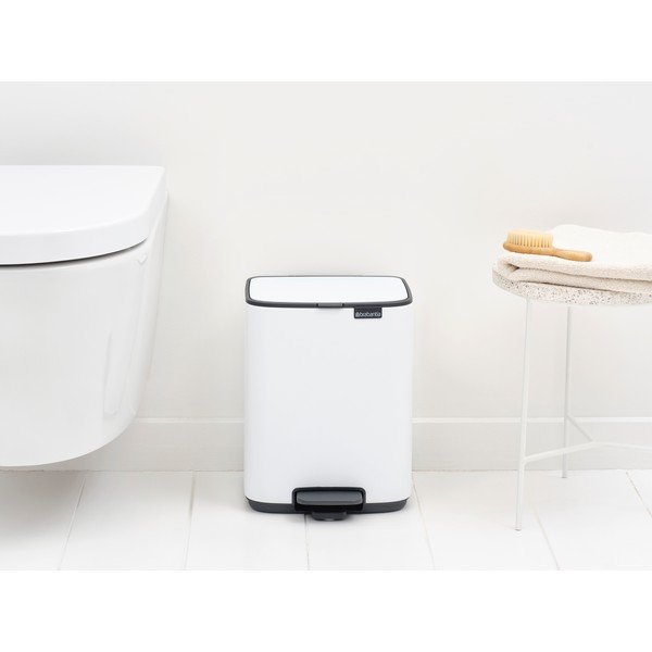 Coș de gunoi alb cu pedală din oțel 7 l Bo – Brabantia-image-2