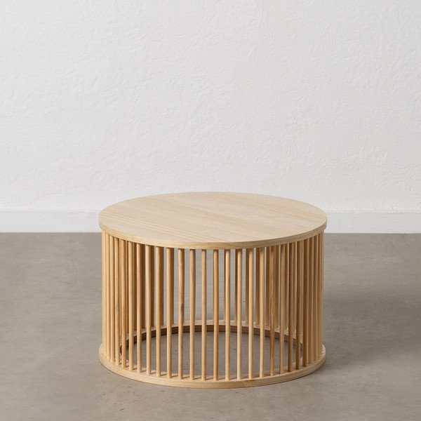 Măsuță de cafea în culoare naturală rotundă cu aspect de lemn de pin ø 60 cm Stick – Ixia-image-2