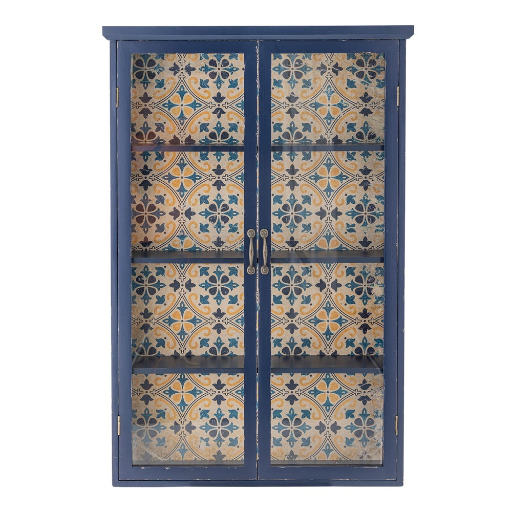 Vitrină albastră din lemn de brad 81x122x22 cm Hazem – Bloomingville