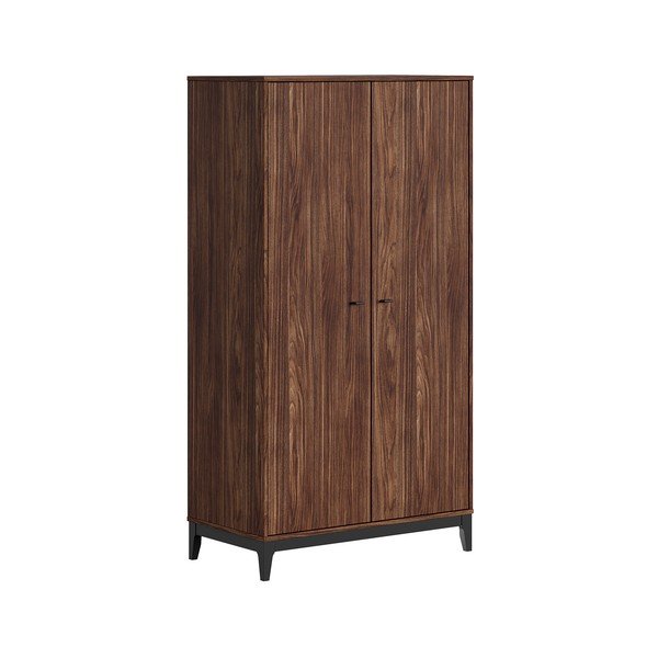 Șifonier în culoare naturală închisă cu aspect de lemn de nuc 100x190,5x55 cm Ilyas – Vipack