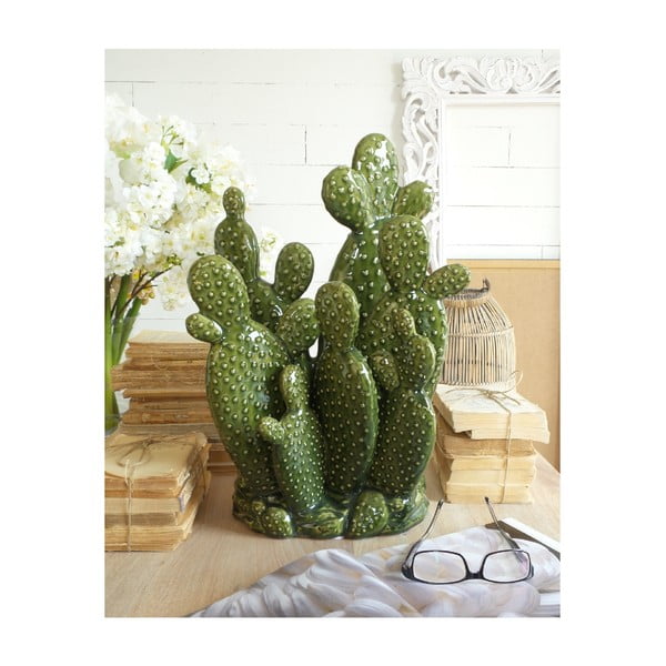 Decorațiune din ceramică Orchidea Milano Arizona Cactus, înălțime 47 cm, verde