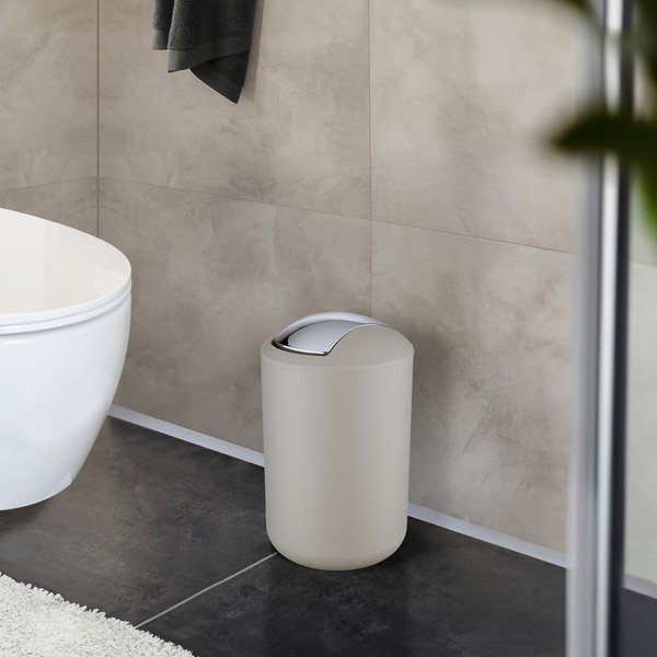 Coș de gunoi taupe din plastic 6,5 l Brasil – Wenko-image-1