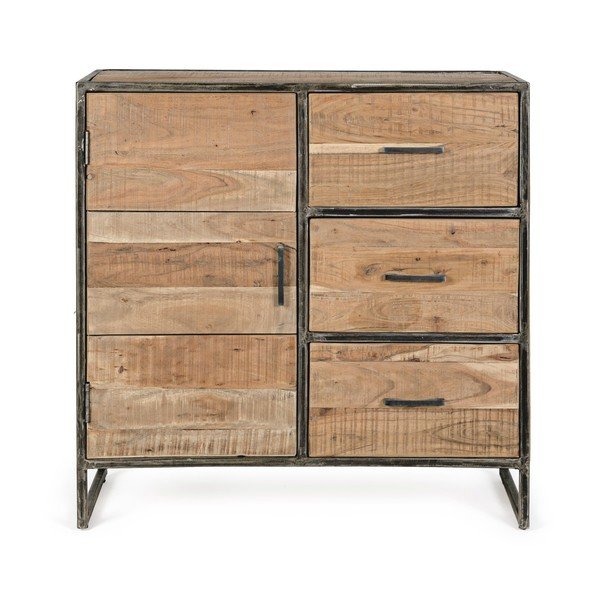 Comodă în culoare naturală din lemn de acacia 90x90x40 cm Elmer – Bizzotto-image-2