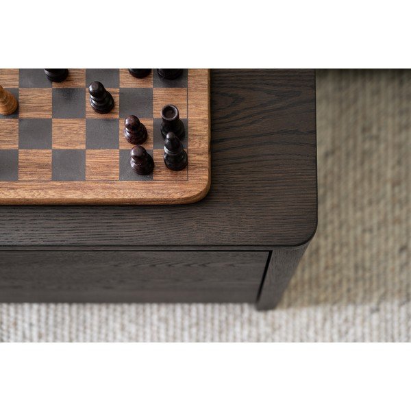 Comodă în culoare naturală închisă cu aspect de lemn de stejar 180x50x40 cm Melstone – Rowico-image-2