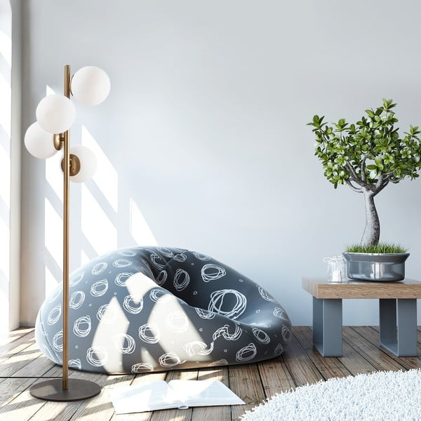 Lampadar negru/auriu cu abajur din sticlă (înălțime 130 cm) Faze – Opviq lights-image-1