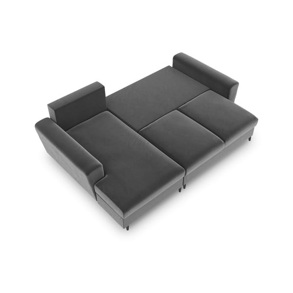 Colțar gri deschis extensibil, cu spațiu de depozitare cu tapițerie din catifea (cu colț pe partea stângă, cu șezlong) Kyoto – Cosmopolitan Design-image-2