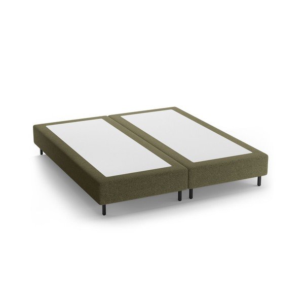 Pat matrimonial verde tapițat fără tăblie 200x200 cm Whale – Micadoni 