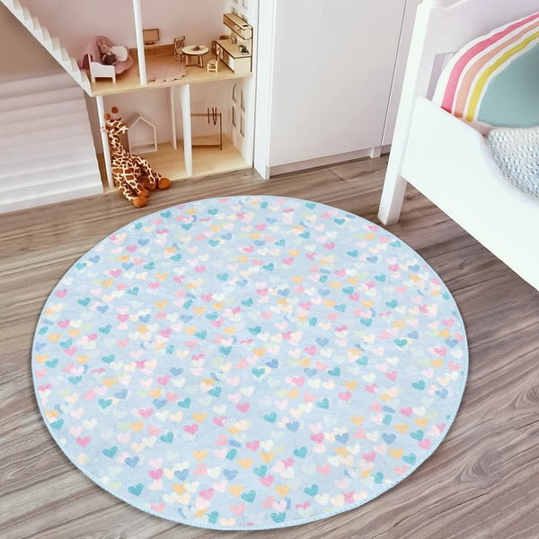 Covor pentru copii albastru deschis ø 80 cm Comfort – Mila Home-image-2