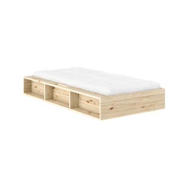 Pat în culoare naturală deschisă din lemn de pin fără tăblie cu somieră 90x200 cm Ziggy – Karup-image-1