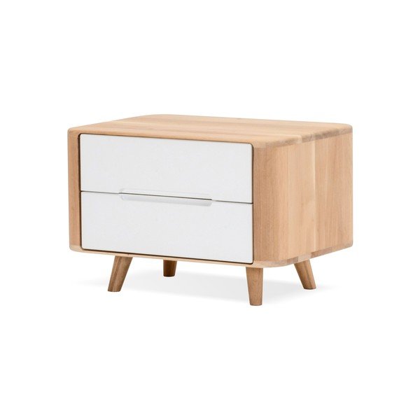 Noptieră din lemn de stejar Gazzda Ena One, 60 x 42 cm-image-2