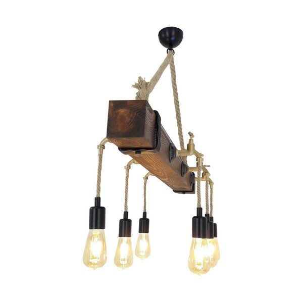 Lustră din lemn Kutuk, 6 becuri-image-2