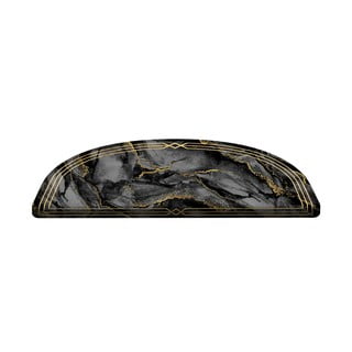 Covorașe pentru scări negre în set de 16 bucăți 65x20 cm Marble Dream - Vitaus
