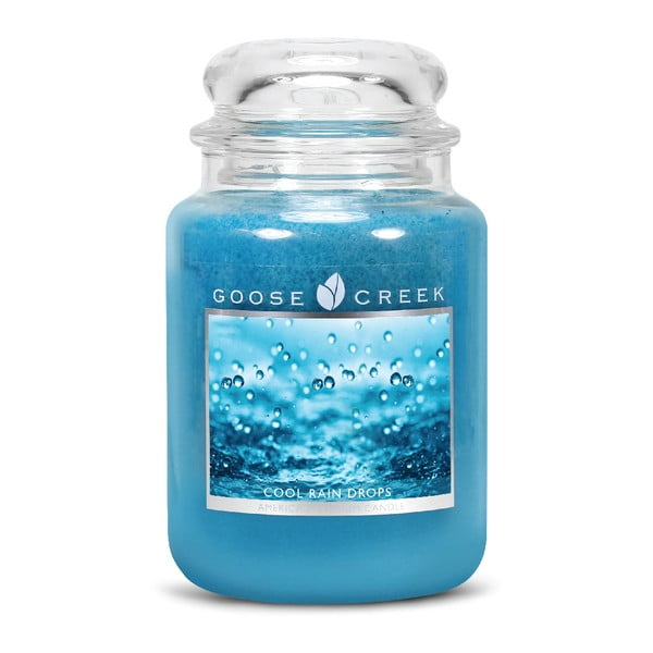 Lumânare parfumată în recipient de sticlă Goose Creek Picături Reci, 150 de ore de ardere