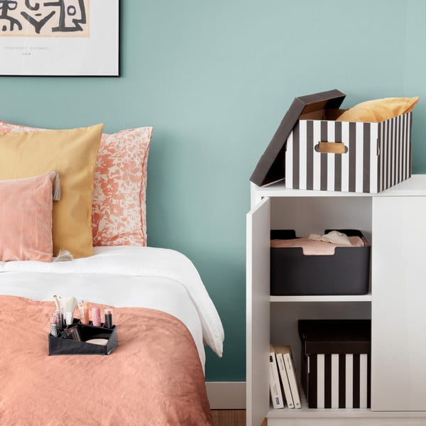 Cutii de depozitare din carton cu capac 2 buc. Stripes – Compactor-image-2