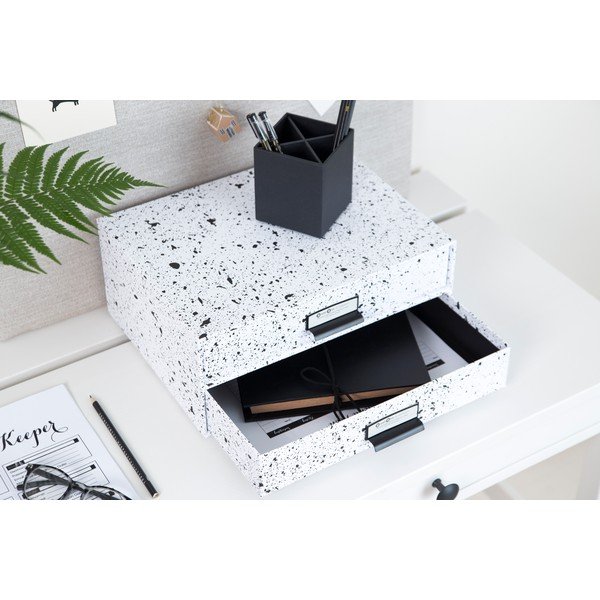 Cutie cu 2 sertare Bigso Box of Sweden Birger, negru-alb-image-2