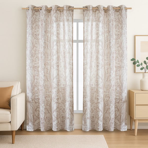 Draperie bej/maro deschis 135x250 cm Selvetia – Restilo-image-1