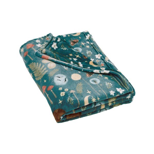 Pătură verde din micropluș/cocolino 130x170 cm Enchanted Twilight Animals – Catherine Lansfield