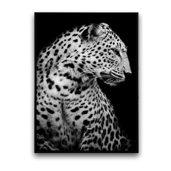 Poster cu ramă din lemn Leopard