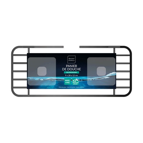 Raft pentru baie negru mat autoadeziv din aluminiu Filaire Aluminium – douceur d'intérieur-image-2