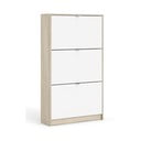 Pantofar alb/în culoare naturală cu deschidere înclinată cu aspect de lemn de stejar Shoes – Tvilum