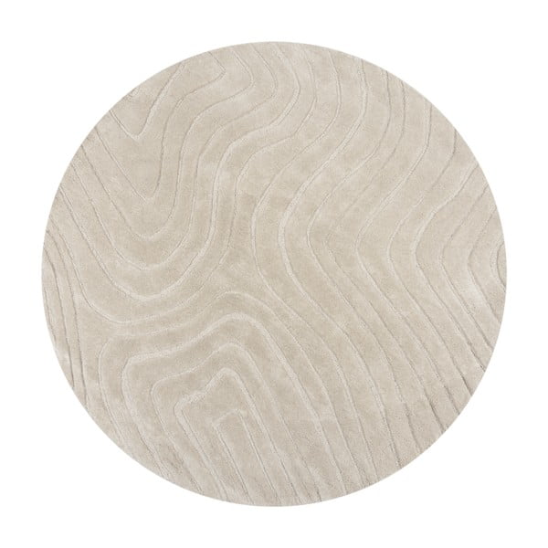 Covor crem țesut manual rotund din lână ø 160 cm Mesmerise Natural – Flair Rugs