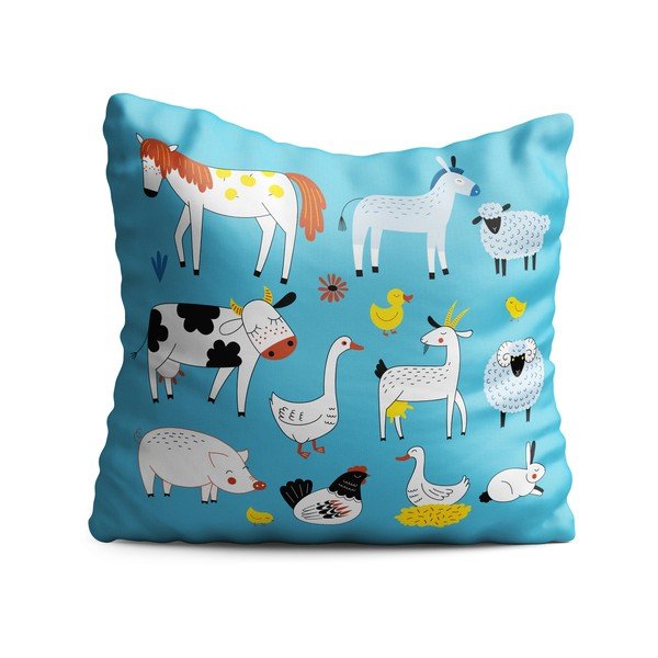 Pernă pentru copii OYO Kids Farm, 40 x 40 cm