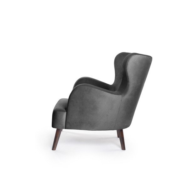 Fotoliu gri închis wing cu tapițerie din catifea Noemye – Bonami Selection-image-3