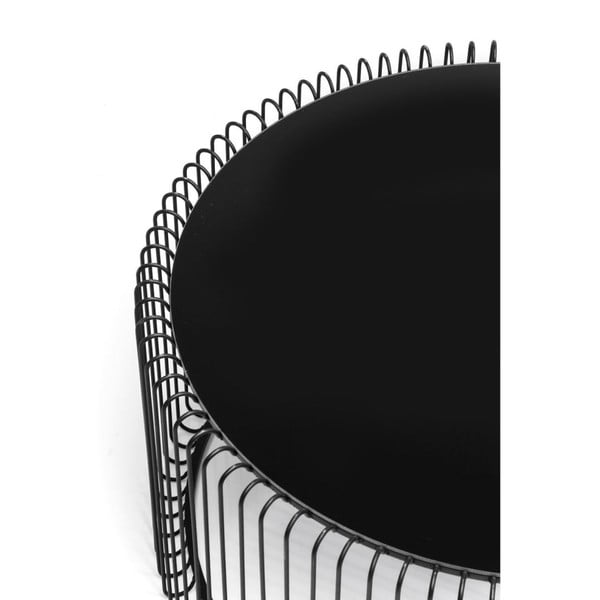 Set 2 măsuțe auxiliare Kare Design Wire Big, negru-image-4