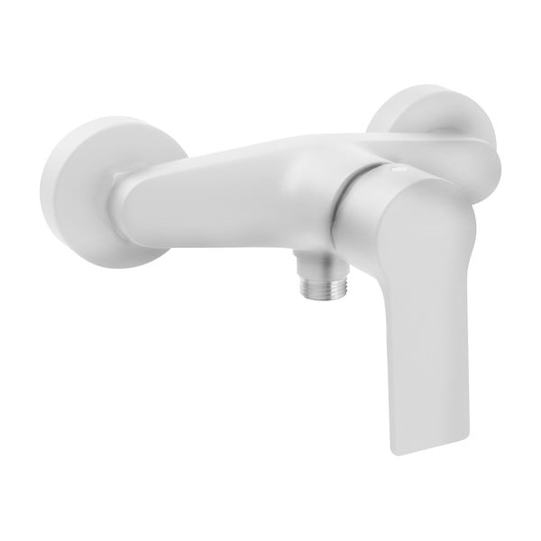 Baterie albă pentru duș cu montare pe perete (1 ieșire) Pax – Sapho