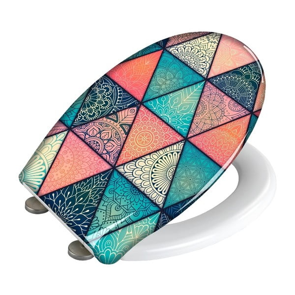 Capac WC cu închidere lentă Wenko Easy Geometry, 44,5 x 37 cm-image-1