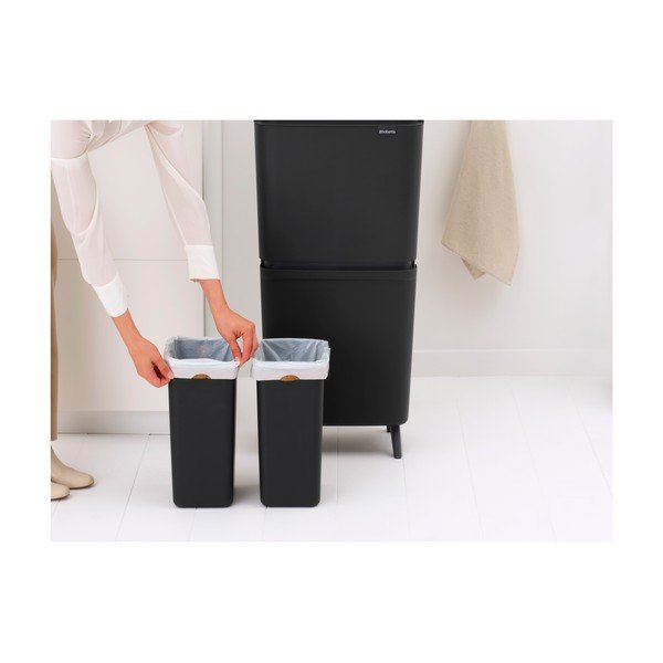 Coș de gunoi gri închis pentru reciclare 25+10+10 l din plastic SortUp Recycle Hi – Brabantia-image-3