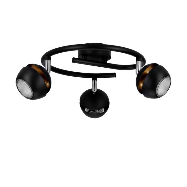 Plafonieră neagră/aurie cu abajur din metal 38x38 cm Boni – Candellux Lighting