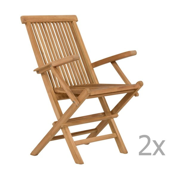 Set 2 scaune de grădină din lemn de tec SOB Garden