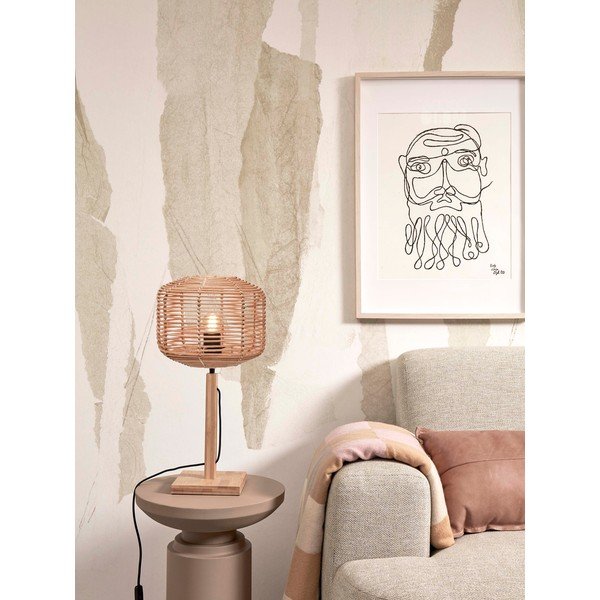 Veioză în culoare naturală cu abajur din ratan (înălțime 40 cm) Tanami – Good&Mojo-image-3