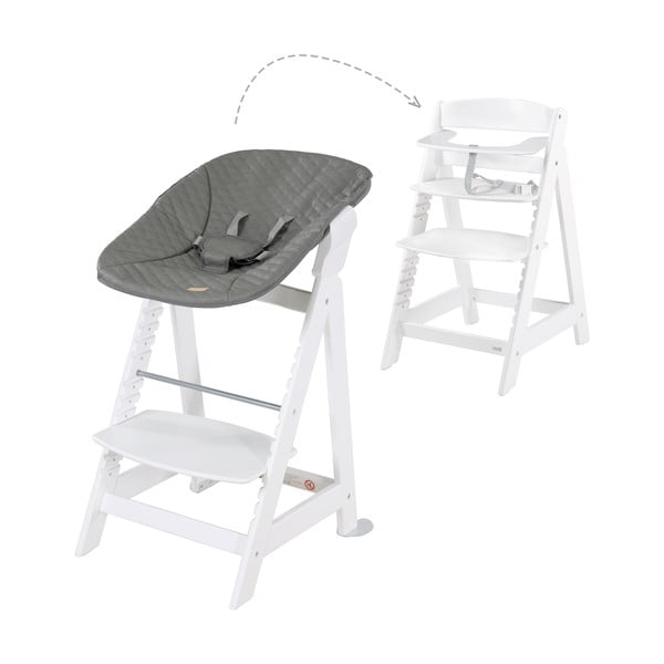 Scaun de masă pentru bebe alb Luxe – Roba-image-1