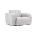 Fotoliu gri deschis cu tapițerie din stofă bouclé Molino – Micadoni Home