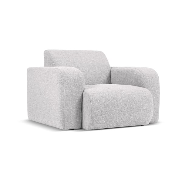 Fotoliu gri deschis cu tapițerie din stofă bouclé Molino – Micadoni Home