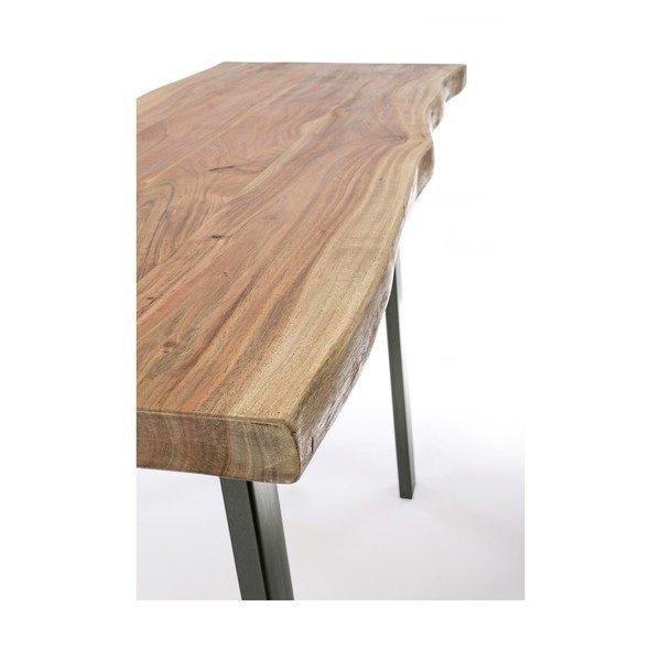 Masă consolă neagră/în culoare naturală cu blat din lemn de acacia 45x130 cm Aron – Bizzotto-image-4