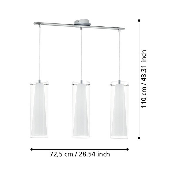 Lustră argintie cu abajur din sticlă PINTO – EGLO-image-2