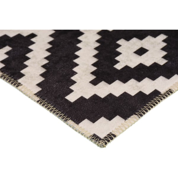 Covor tip traversă negru lavabil  200x80 cm - Vitaus-image-2