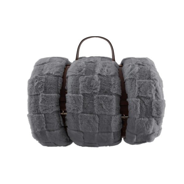 Pătură gri din micropluș/cocolino 150x200 cm Rava – Tiseco Home Studio-image-3