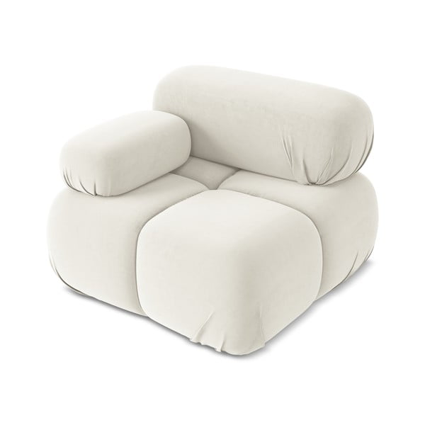 Modul pentru canapea modulară alb cu tapițerie din catifea (cu colț pe partea stângă) Lokua – Makamii-image-2