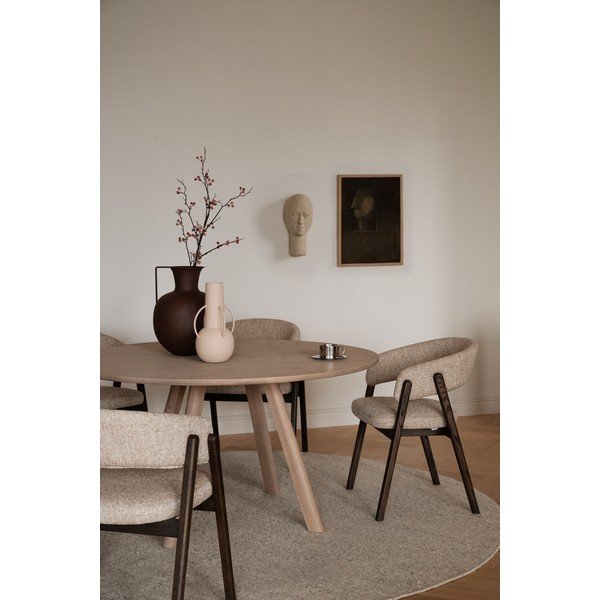 Masă de dining rotundă extensibilă din lemn de stejar ø 140 cm Clapperton – Rowico-image-3