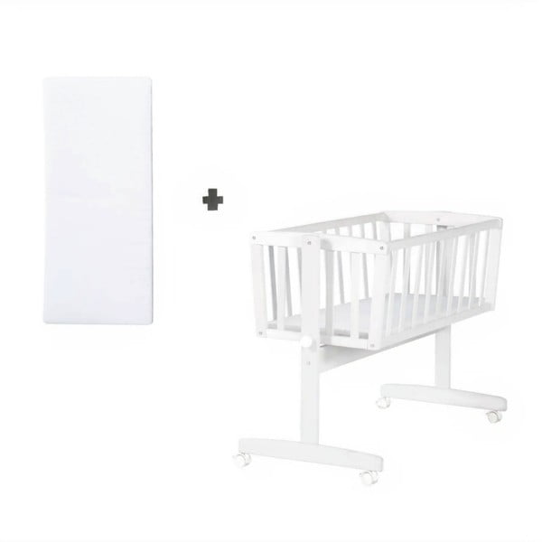 Pătuț leagăn  alb cu roți 40x90 cm – Roba-image-4