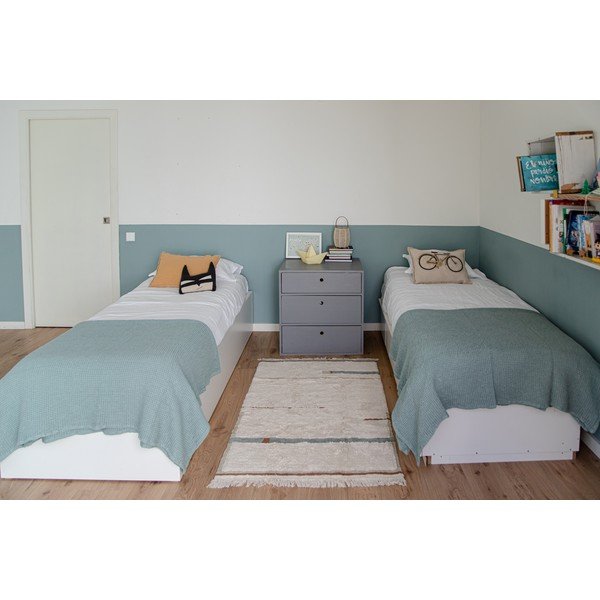 Covor albastru/crem lavabil/țesut manual din bumbac 90x130 cm Lanes Vintage Blue – Lorena Canals-image-1