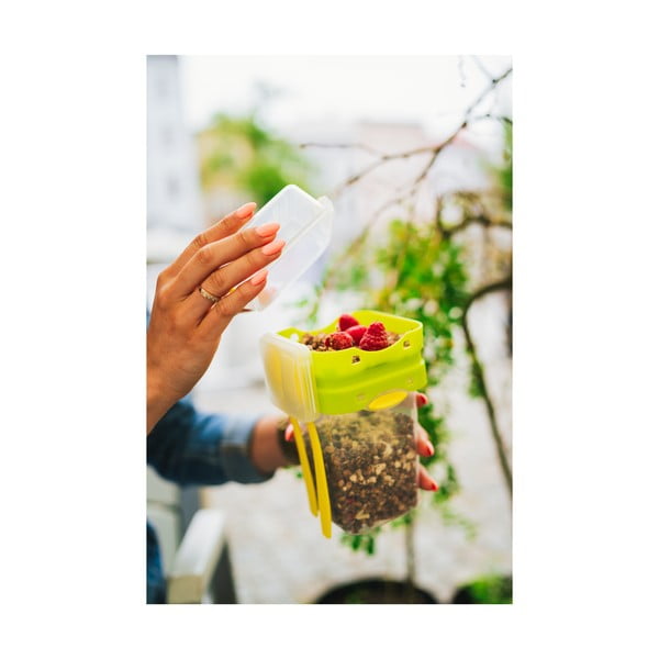 Cutie pentru prânz cu tacâmuri Vialli Design, 650ml+230m, verde-image-2