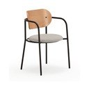 Scaun de sufragerie gri în decor de stejar Eclipse - Teulat