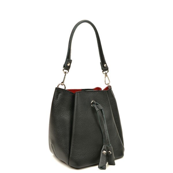 Geantă bucket din piele Luisa Vannini, 20 x 26 cm, negru-image-3