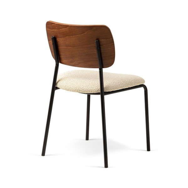 Scaun de dining crem/în culoare naturală stivuibil din lemn de fag Dina – Micadoni -image-2