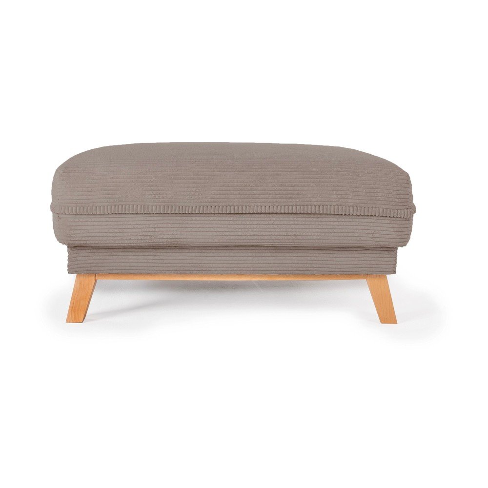 Taburet taupe cu tapițerie din catifea reiată Tori – Bonami Selection